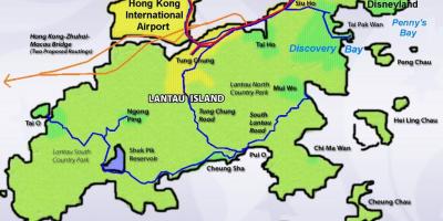 Lantau เกาะฮ่องกงแผนที่