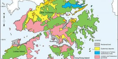 Geological นแผนที่ของฮ่องกง