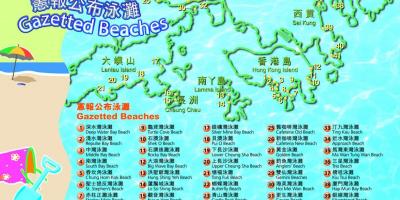 แผนที่ของฮ่องกงชายหาด