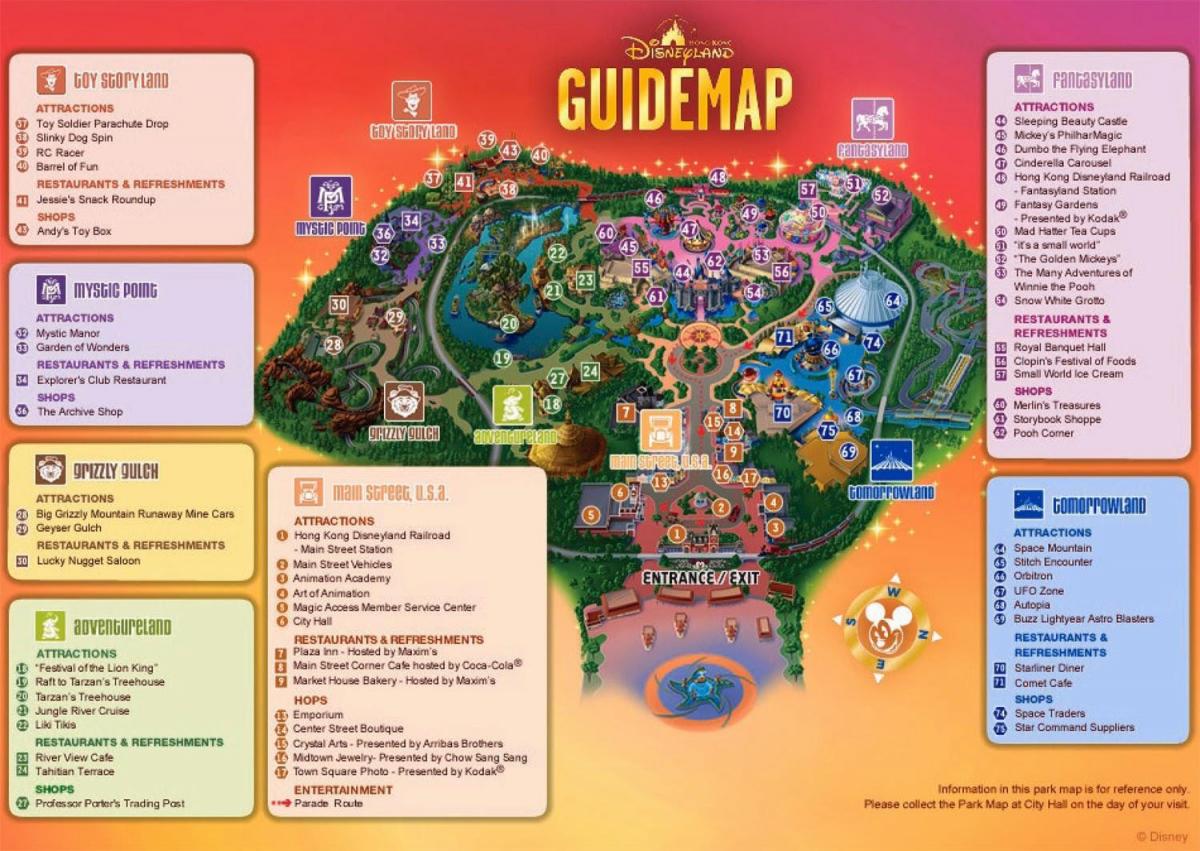 HK Disneyland แผนที่