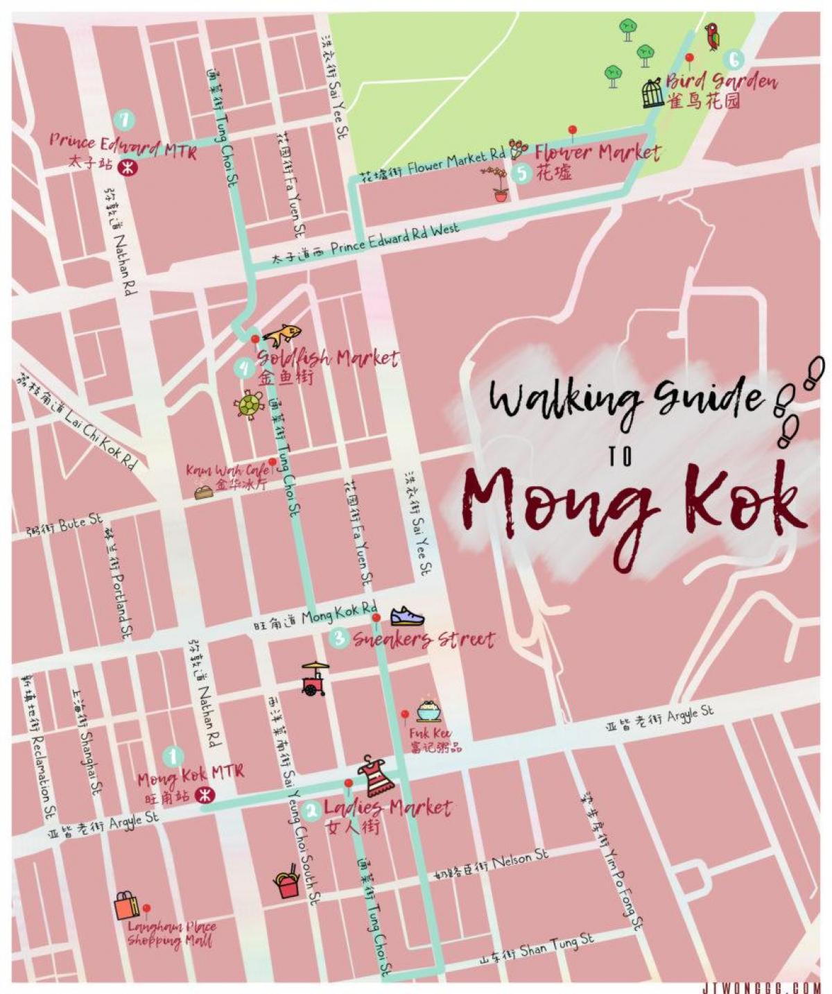 แผนที่ของ Mong Kok ฮ่องกง