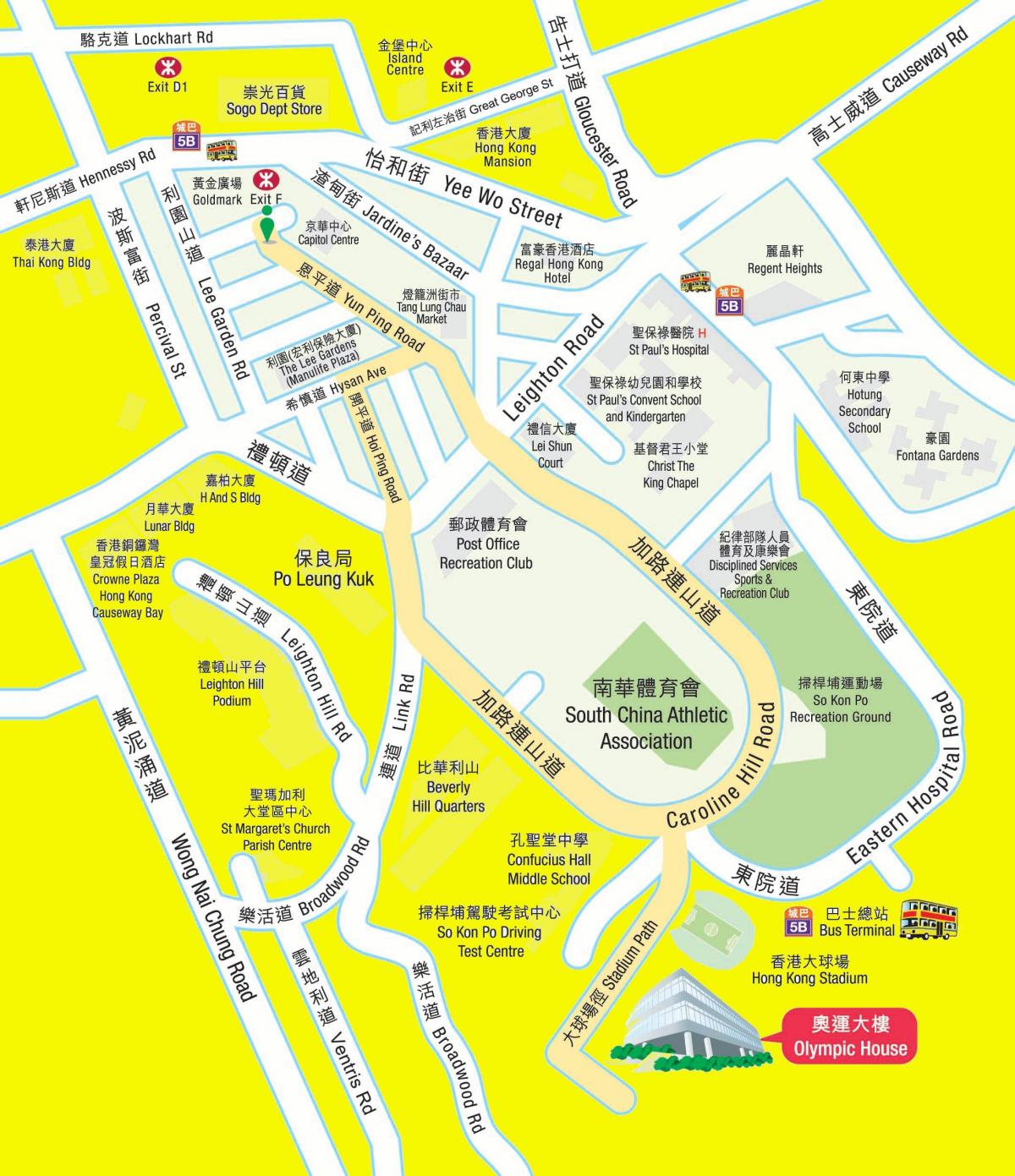 Olympic MTR นแผนที่สถานี