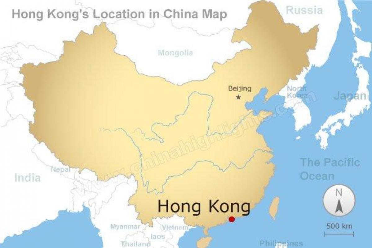 แผนที่ของเมืองจีนและฮ่องกง