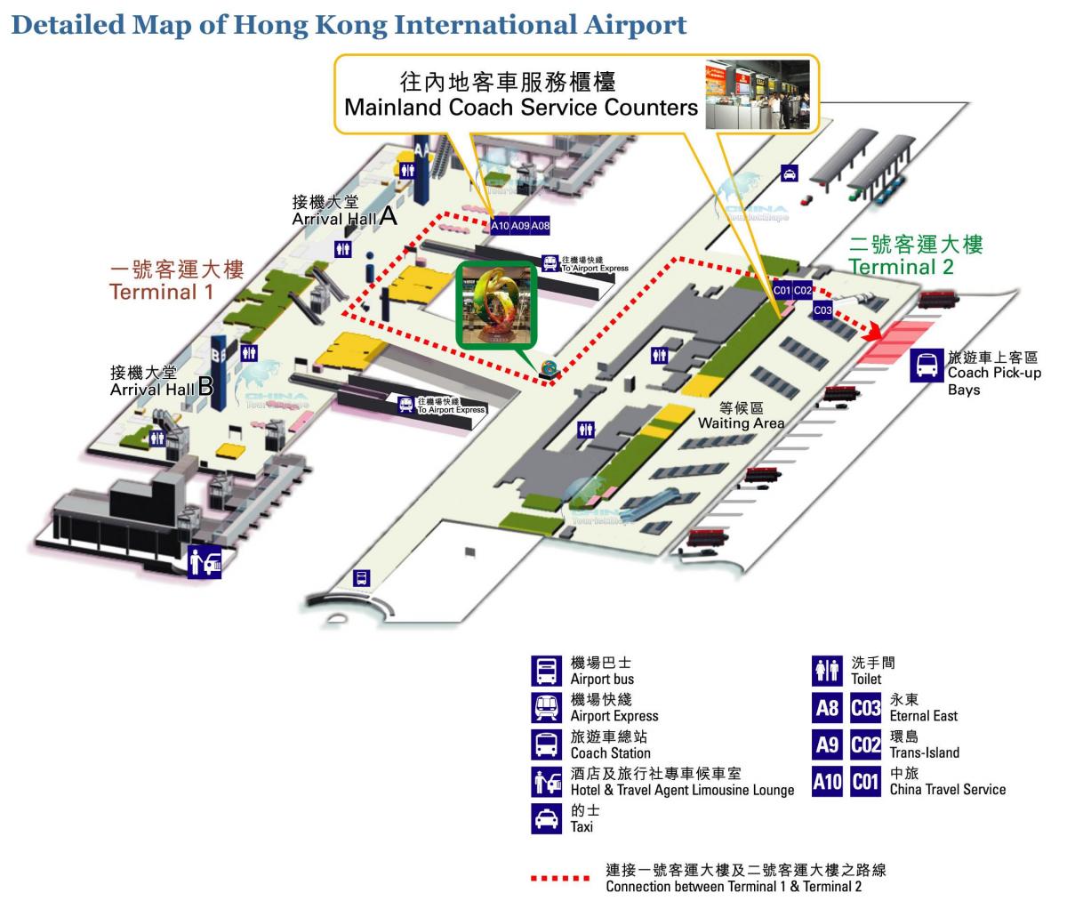 แผนที่ของฮ่องกงสนามบิน