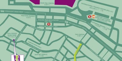 แผนที่ของฮอลลีวู้ดถนนฮ่องกง