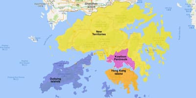 แผนที่ของฮ่องกงบริเวณ