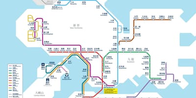 HK รถไฟบนแผนที่