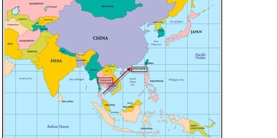 ฮ่องกงในแผนที่ของเอเชีย
