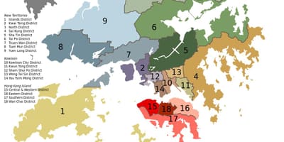 แผนที่ของฮ่องกง neighborhoods